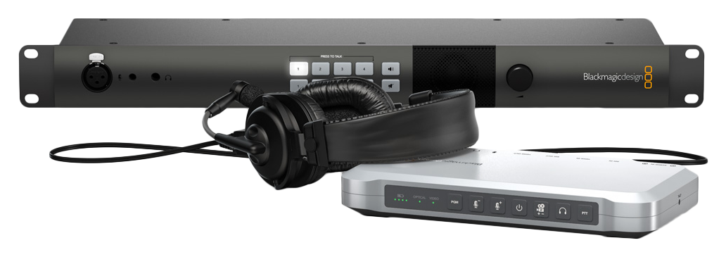 Blackmagic Design ATEM Camera Converter, Blackmagic Design ATEM Studio Converter and a headset, Blackmagic Design ATEM Studio Converter 2